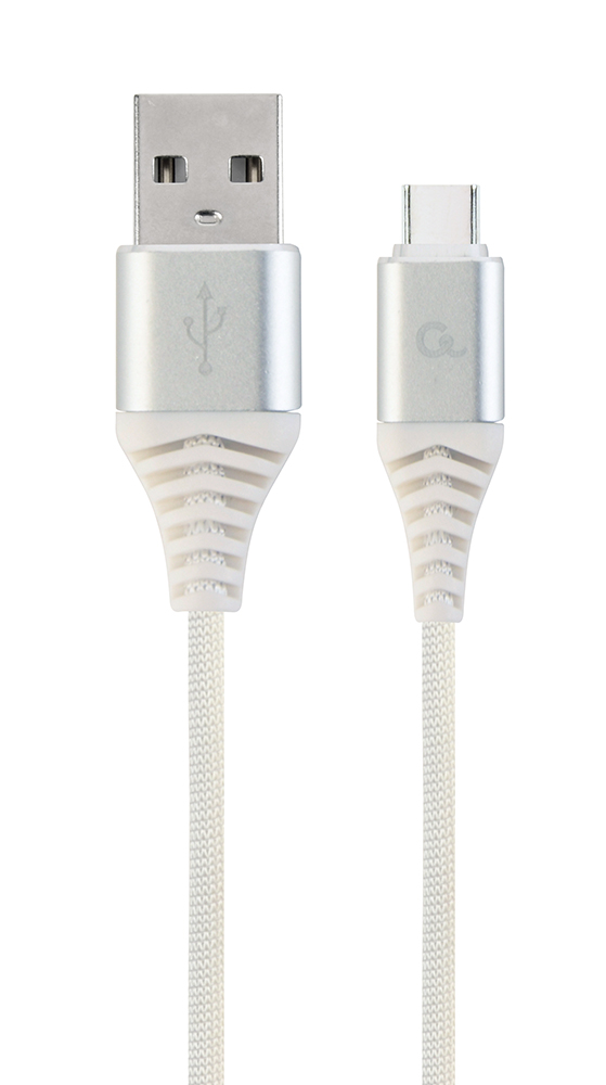 Кабель USB2.0 (M) - USB2.0 Type-C (M), 1м, Gembird/Cablexpert CC-USB2B-AMCM-1M-BW2, белый/серебристый