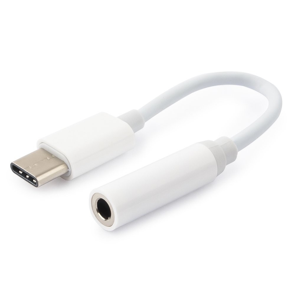 Кабель адаптер USB Type-C (M) - Jack3.5 (F) Gembird/Cablexpert CCA-UC3.5F-01-W, 0.15м, белый