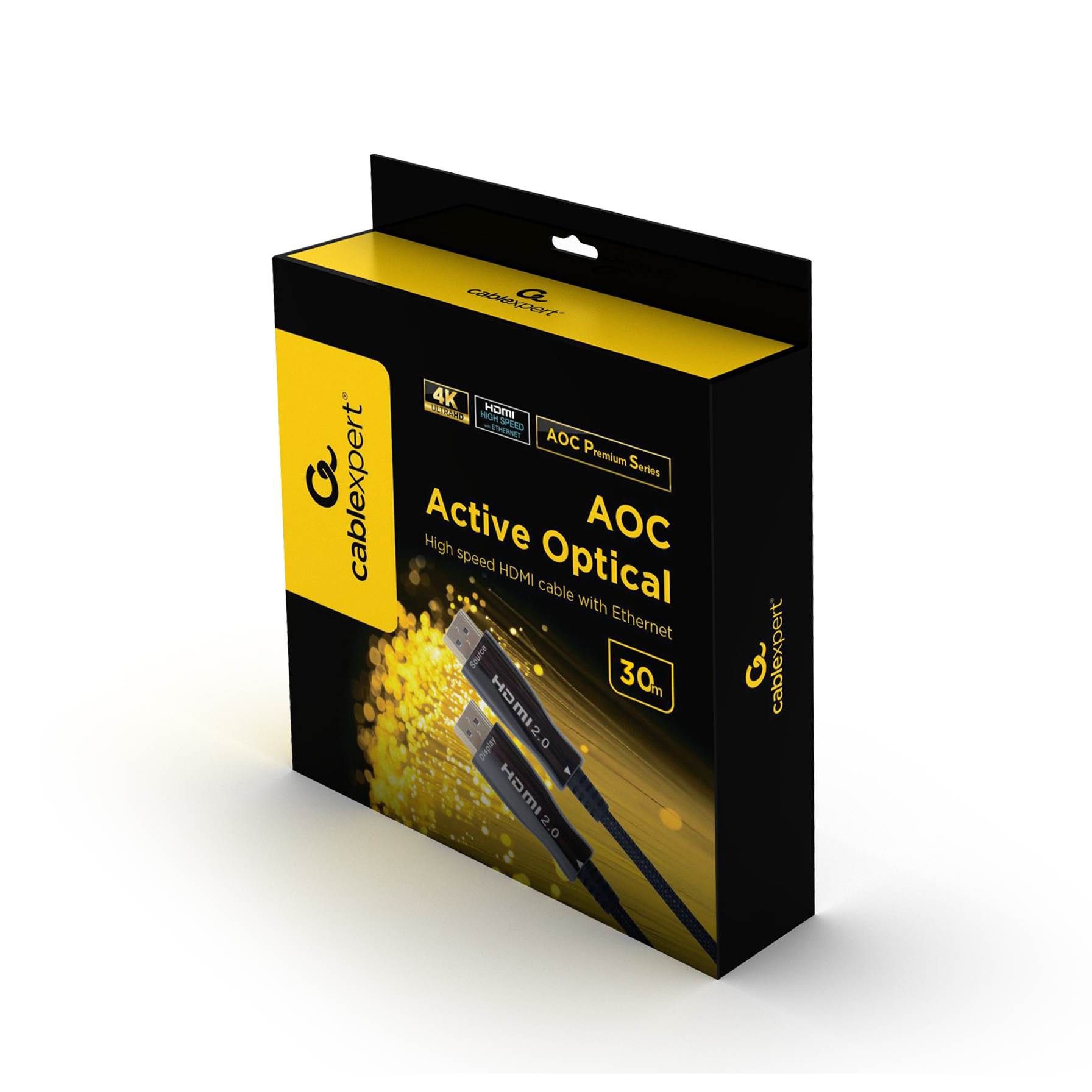 Кабель HDMI (19M) - HDMI (19M), 30м, Gembird/Cablexpert CCBP-HDMI-AOC-30M, черный, 4K/60Hz Активный оптический (AOC)
