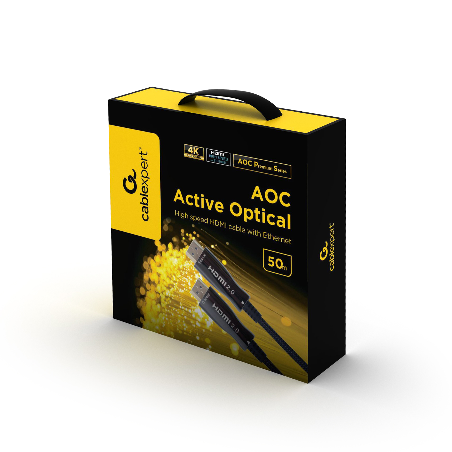 Кабель HDMI (19M) - HDMI (19M), 50м, Gembird/Cablexpert CCBP-HDMI-AOC-50M, черный, 4K/60Hz Активный оптический (AOC)