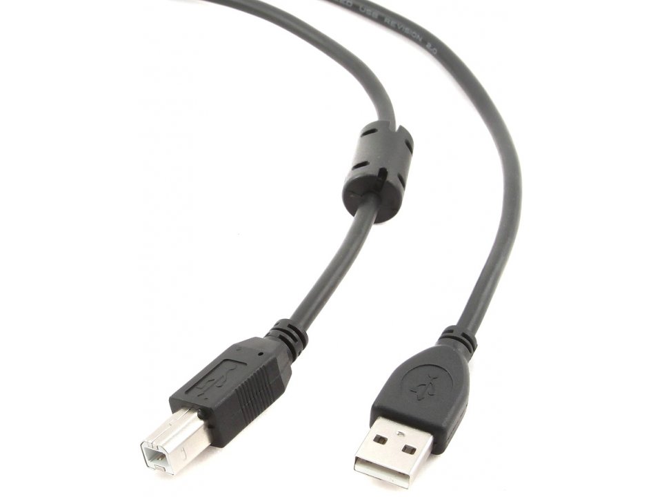 Кабель USB2.0 (AM) - USB2.0 (BM), 4.5м, Gembird/Cablexpert CCF-USB2-AMBM-15, черный