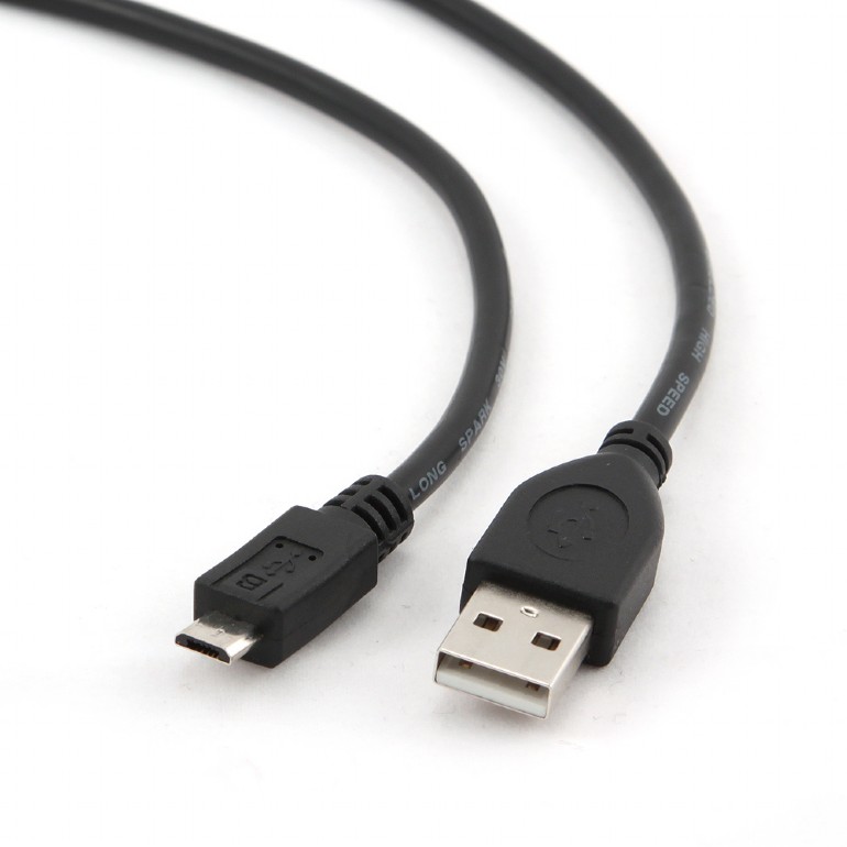 Кабель USB2.0 (M) - microUSB2.0 (M), 0.1м, Gembird/Cablexpert CCP-mUSB2-AMBM-0.1M, черный