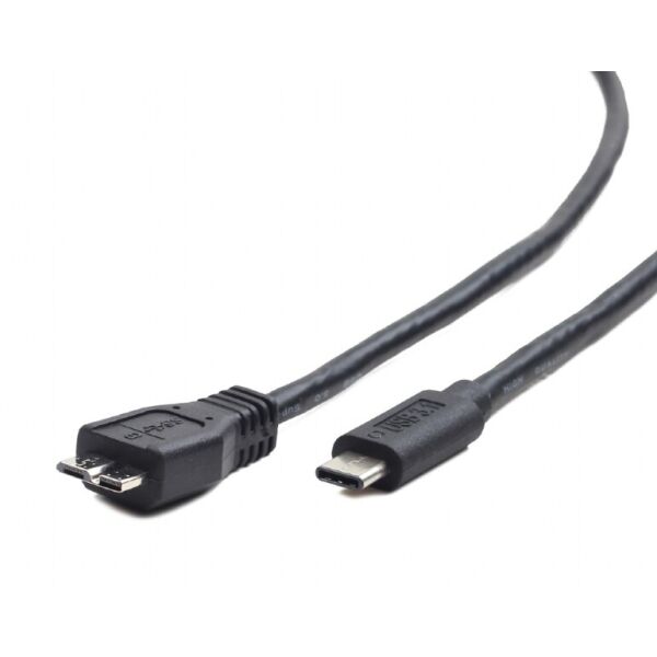 Кабель USB3.1 Type-C (M) - USB3.0 microB (M), 1м, Gembird/Cablexpert CCP-USB3-mBMCM-1M, черный