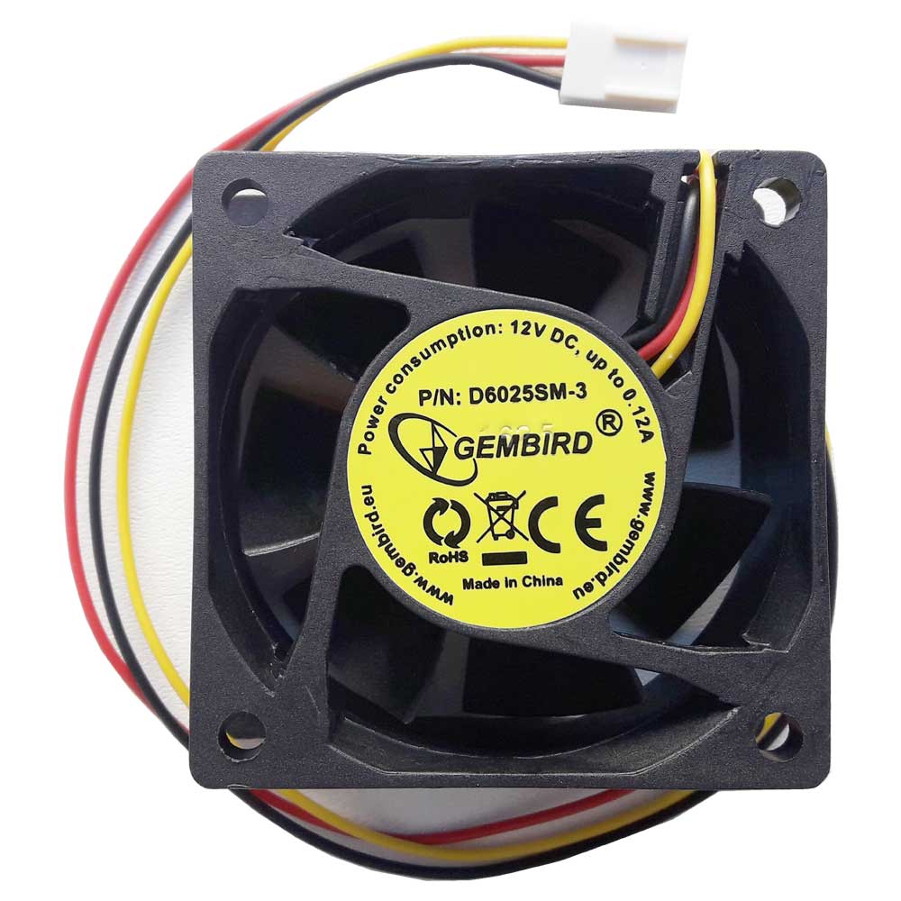 Вентилятор 6x6см Gembird D6025SM-3, 3pin, sleeve, 4200rpm, 25dBA