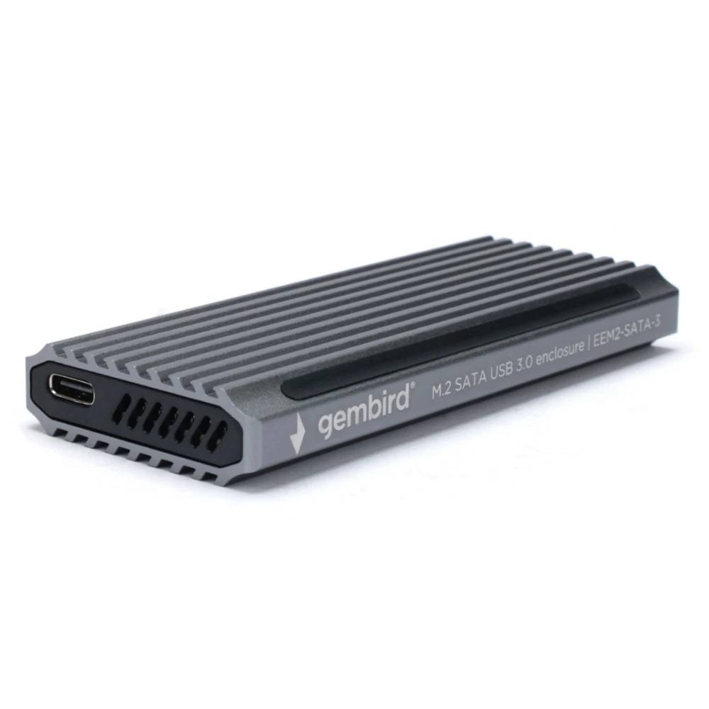 Внешний BOX Gembird  EEM2-SATA-3, NVMe - USB3.0, серебристый