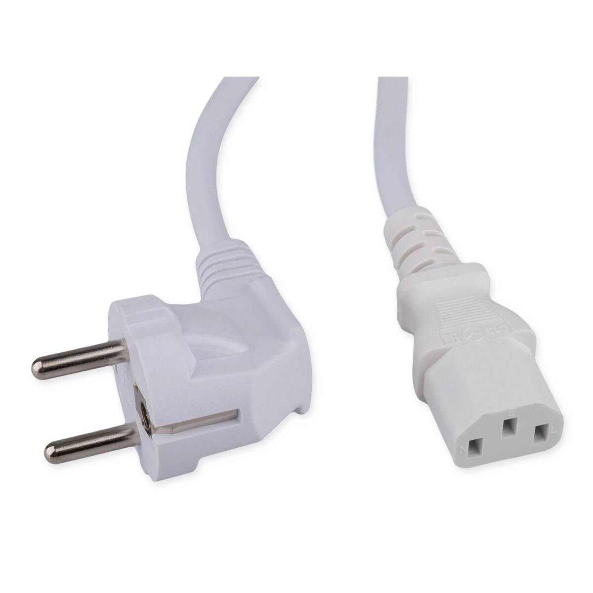 Кабель компьютер - сеть 220V, 1.2м, Cablexpert PC-186W-1-2M, белый