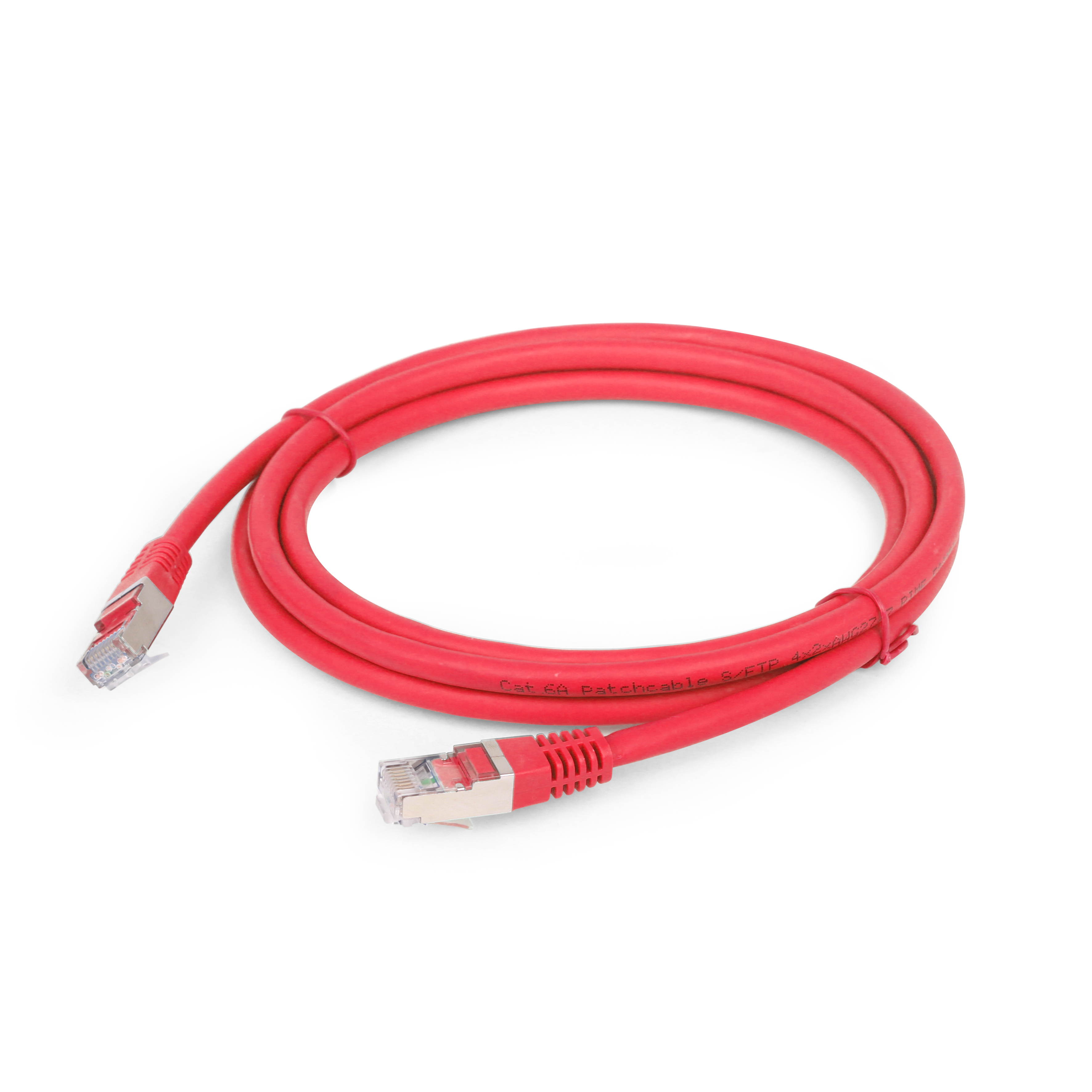 Патч-корд 2м, SSTP cat.6a, Gembird/Cablexpert PP6A-LSZHCU-R-2M, красный