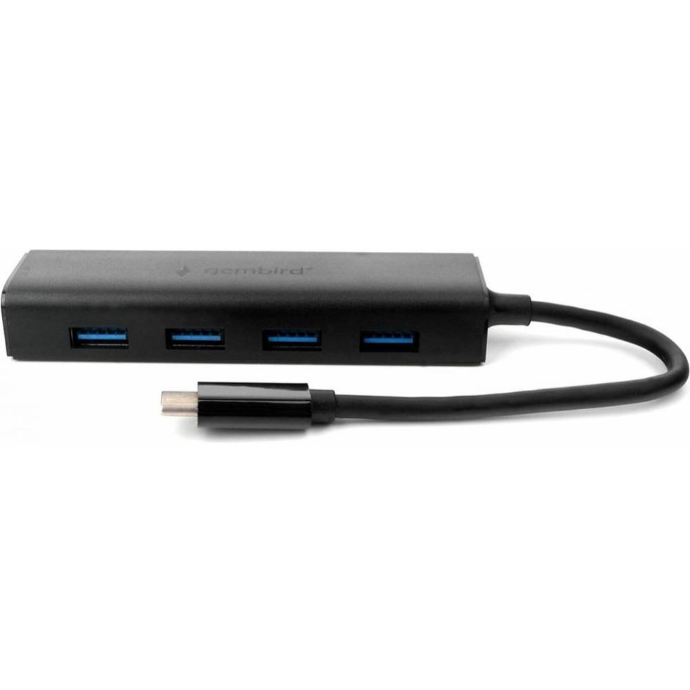 Разветвитель USB3.0 Type-С Gembird/Cablexpert UHB-C364, черный, 4xUSB3.2