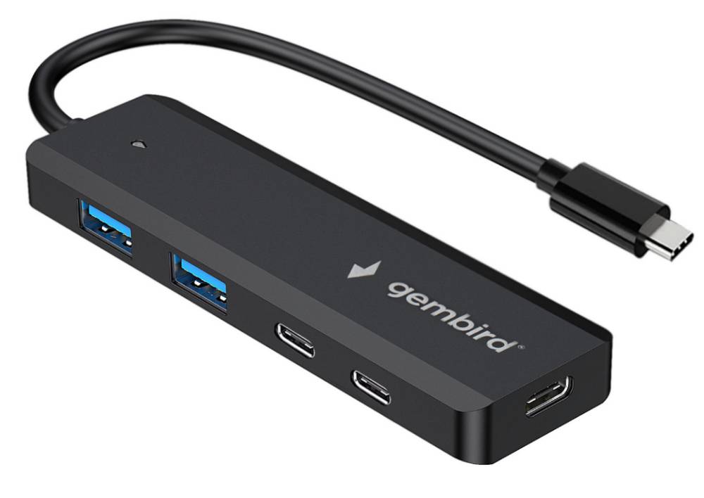 Разветвитель USB Type-С Gembird UHB-C425, серый