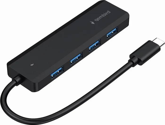 Разветвитель USB Type-С Gembird UHB-CM-U3P4P-01, Black, 4xUSB3.1