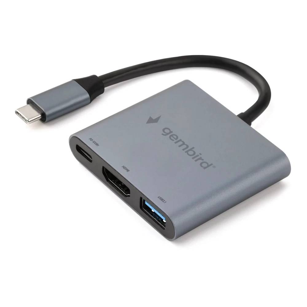 Разветвитель USB Hub Gembird UHB-D2, 1xUSB3.1, USB Type-C, HDMI