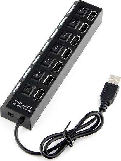 Разветвитель USB2.0 Gembird UHB-U2P7-01, 7xUSB2.0