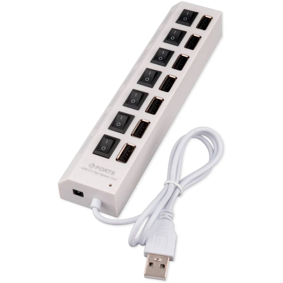 Разветвитель USB2.0 Gembird UHB-U2P7-01W, 7xUSB2.0