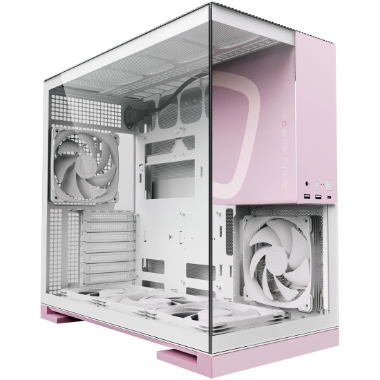 Корпус Geometric Future Model 5 White Pink with fans (1AM5WKPK01100) 5x140mm ARGB fans, без БП, E-ATX