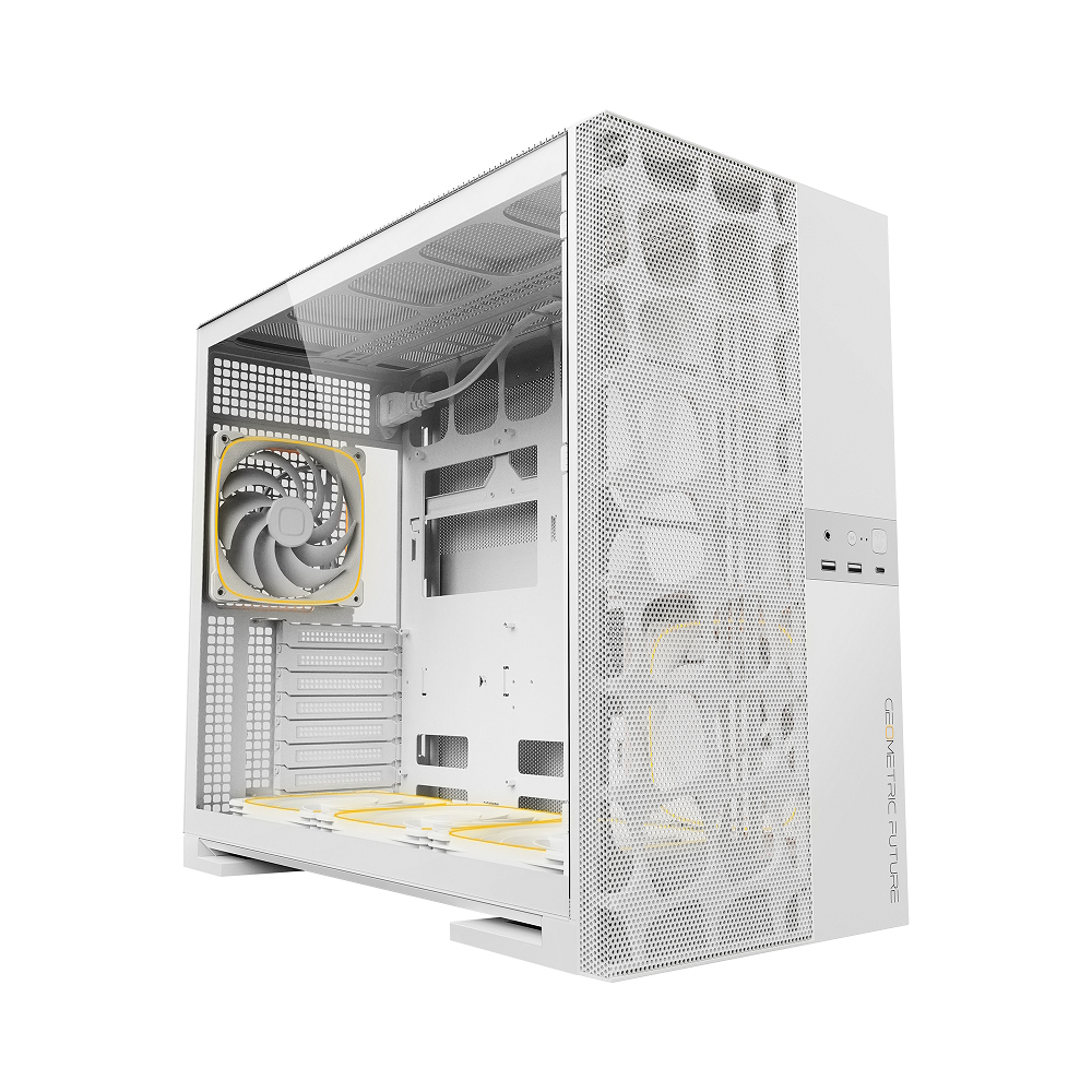 Корпус Geometric Future Model 5 Vent White with fans (1AM5VTWT01100), 5x140mm ARGB fans, без БП, E-ATX