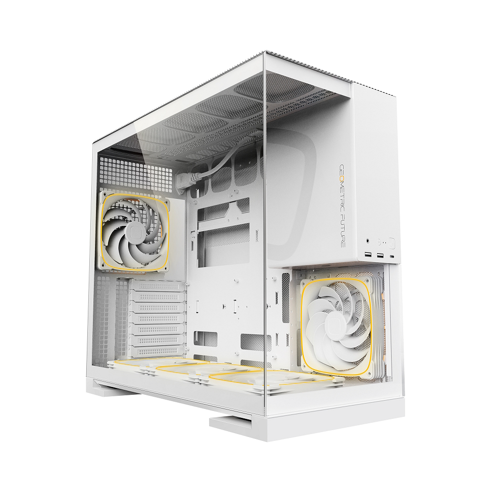 Корпус Geometric Future Model 5 White with fans (1AM5WKWT01100), 5x140mm ARGB fans, без БП, E-ATX