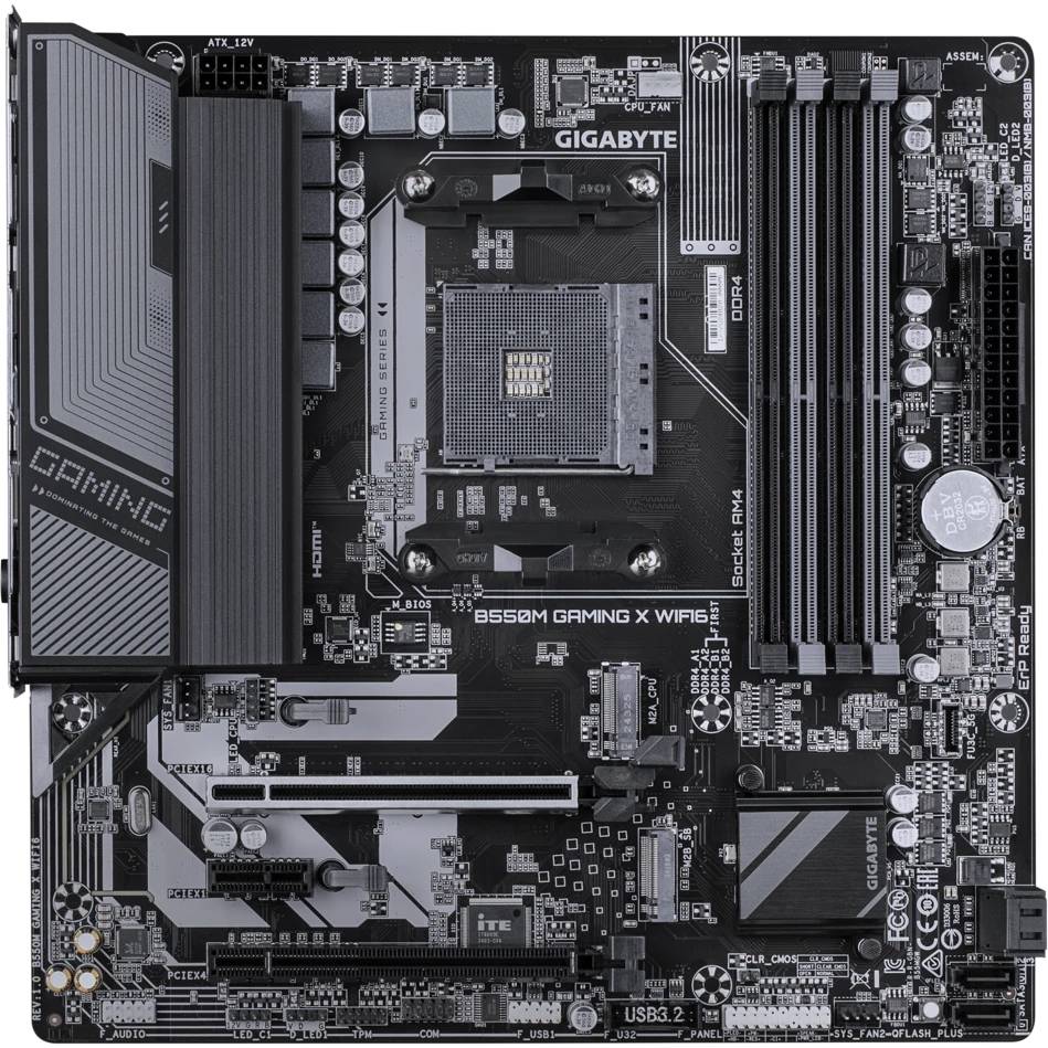 Материнская плата Gigabyte B550M GAMING X WIFI6, AM4, (DP, HDMI), 4xDDR IV, mATX