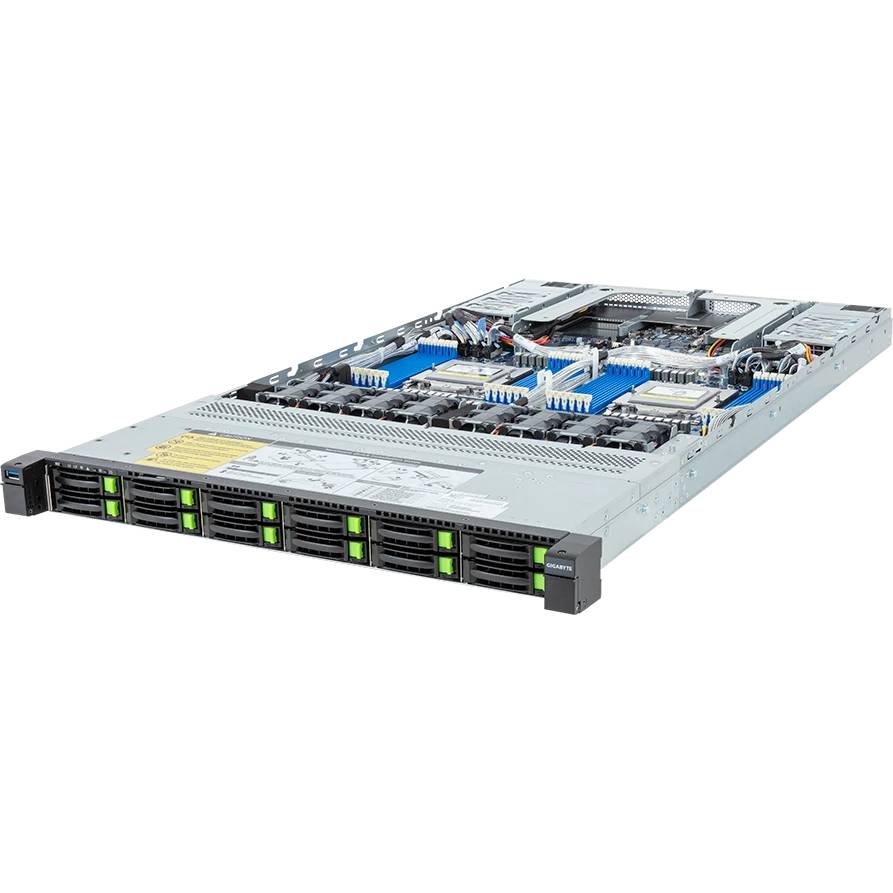 Серверная платформа GIGABYTE  R183-Z94-AAV1 (6NR183Z94DR000ACV1) 2xSP5, 24xDDR V, 12x2.5", 2x1GbLan, 2x1600Вт, 1U