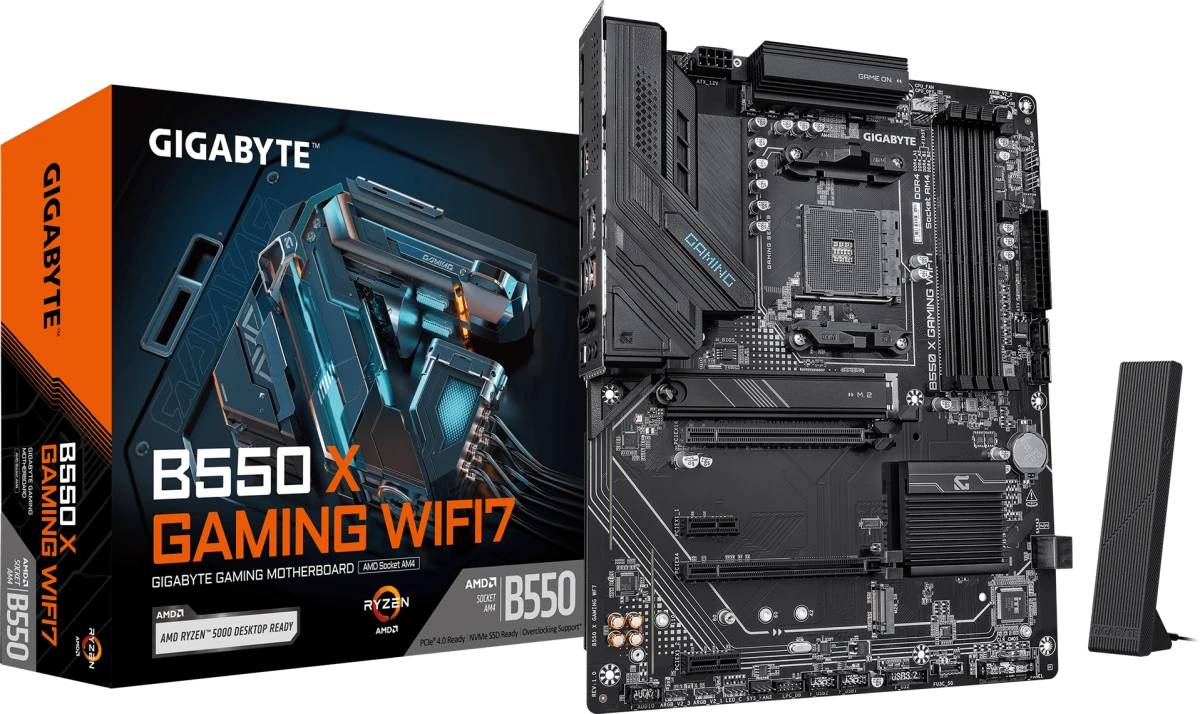 Материнская плата Gigabyte B550 X GAMING WIFI7, AM4, (DP, HDMI), 4xDDR IV, ATX