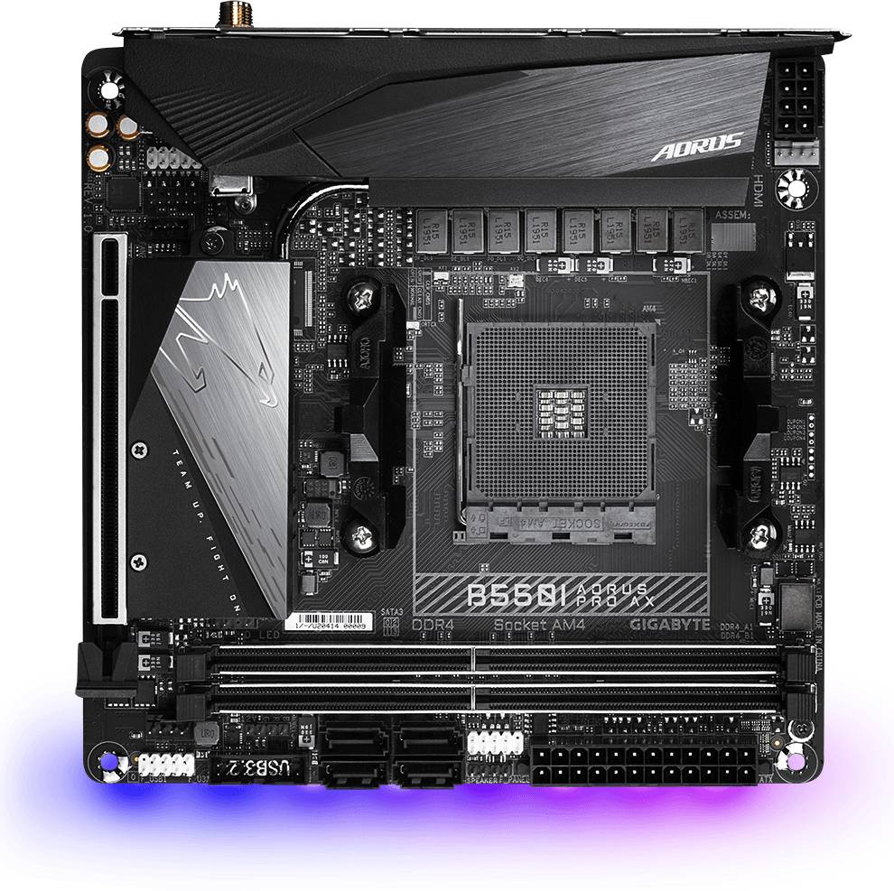 Материнская плата Gigabyte B550I AORUS PRO AX, AM4, (DP, HDMI), 2xDDR IV, mini-ITX