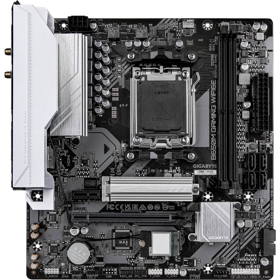 Материнская плата Gigabyte B650M GAMING WIFI6E rev.1.4, AM5, (HDMI, VGA), 2xDDR V, mATX