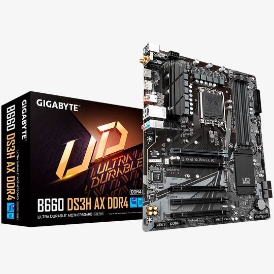 Материнская плата Gigabyte B660 DS3H AX DDR4, LGA1700, (HDMI, DP), 4xDDR IV, ATX