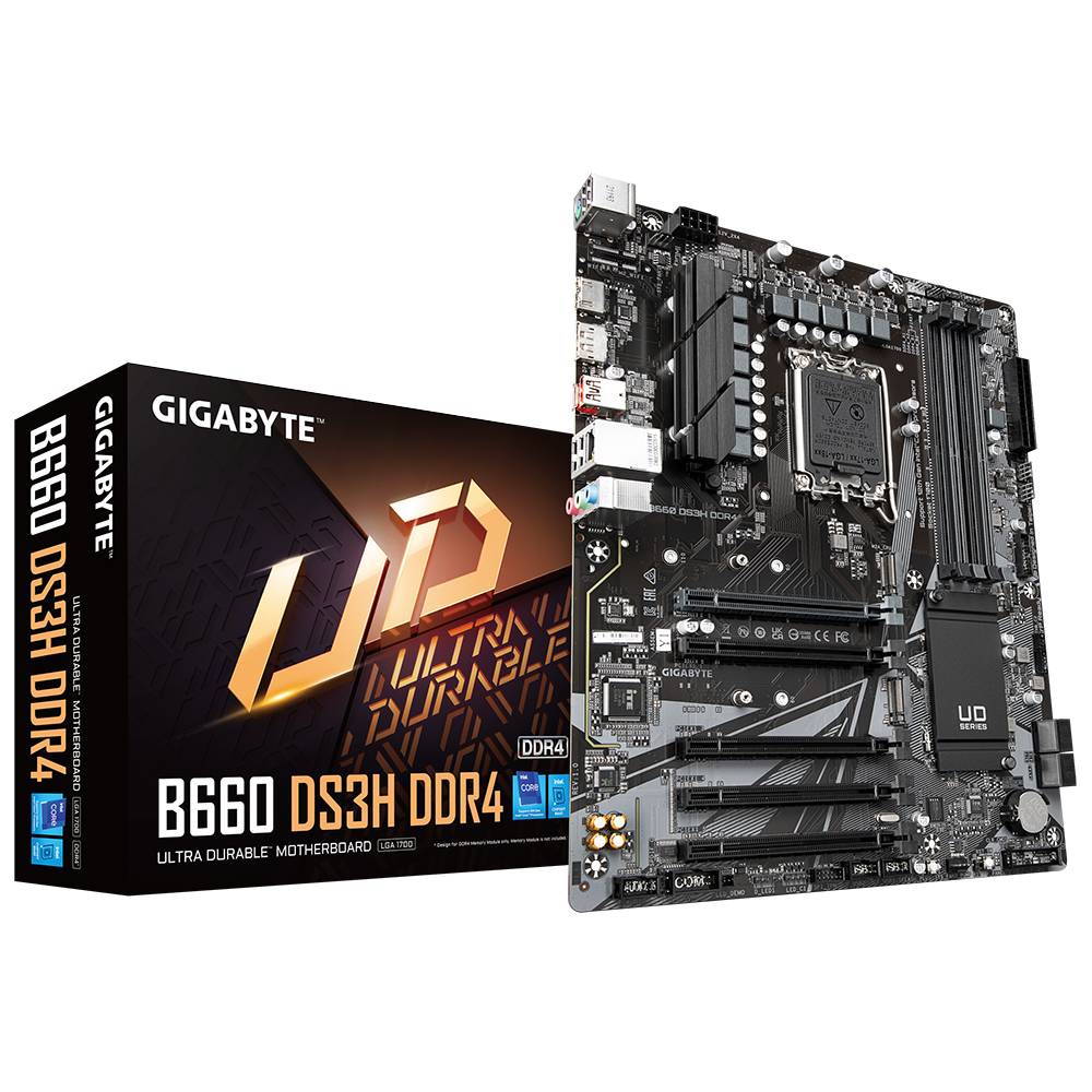 Материнская плата Gigabyte B660 DS3H DDR4, LGA1700, (HDMI, DP), 4xDDR IV, ATX