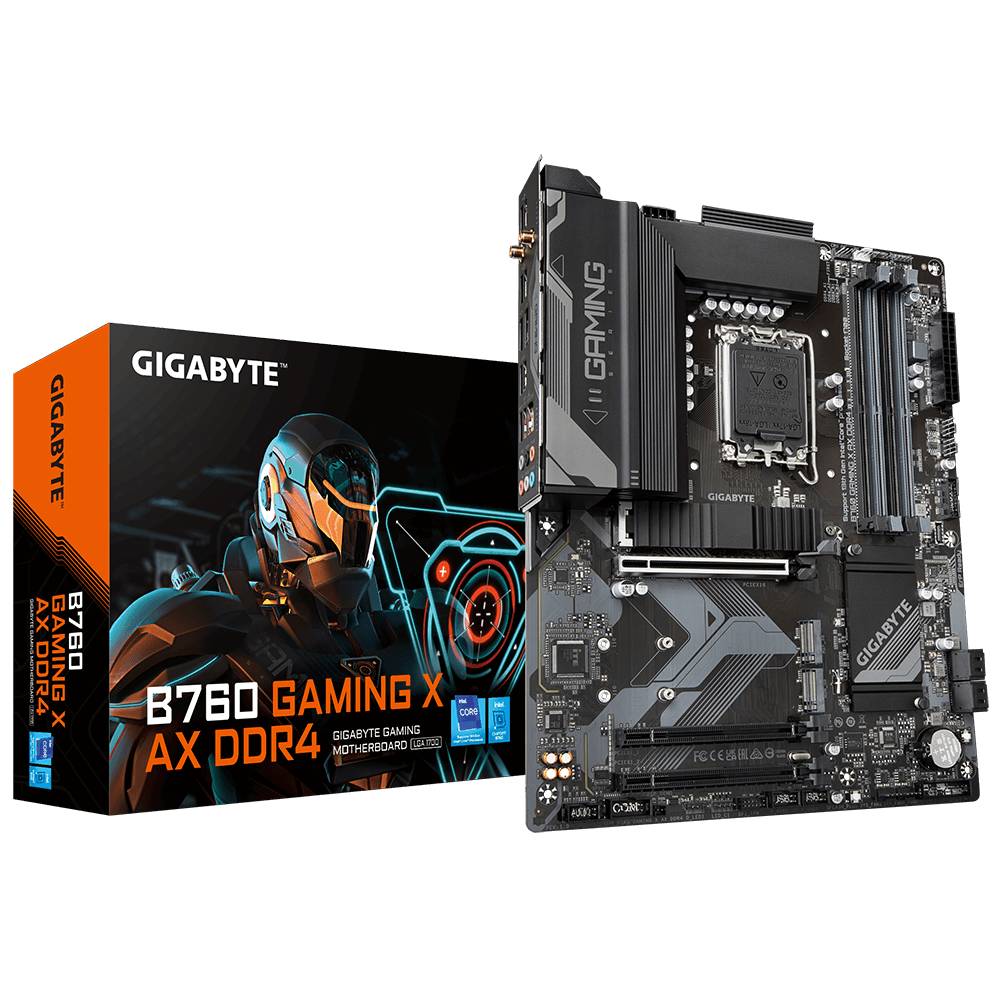 Материнская плата Gigabyte B760 GAMING X AX DDR4, LGA1700, (HDMI, DP), 4xDDR IV, ATX