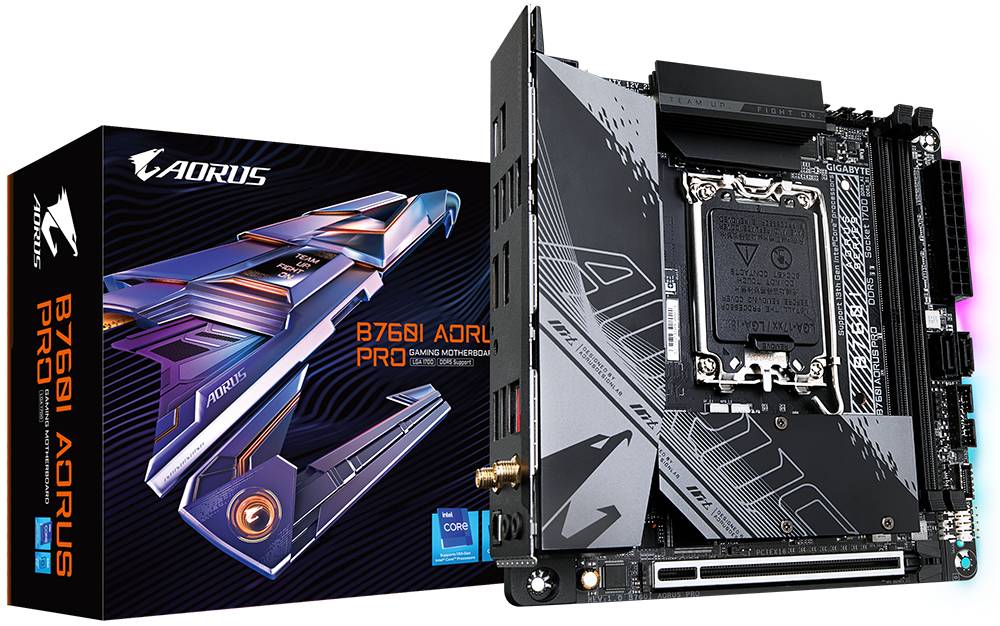 Материнская плата GigaByte B760I AORUS PRO, LGA1700, (HDMI, DP), 2xDDR V, mini-ITX