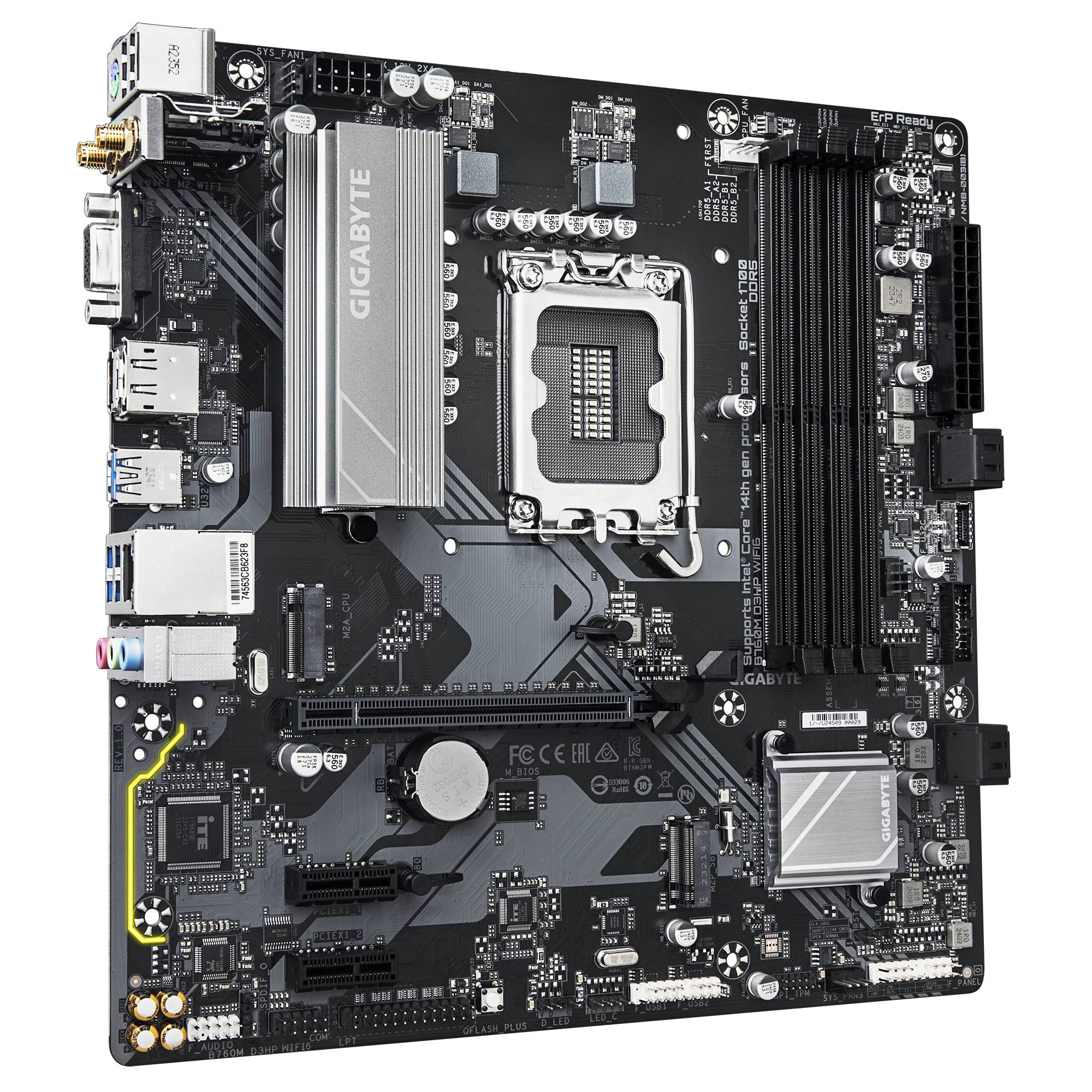 Материнская плата Gigabyte B760M D3HP WIFI6, LGA1700, (HDMI, DP, VGA), 4xDDR V, mATX