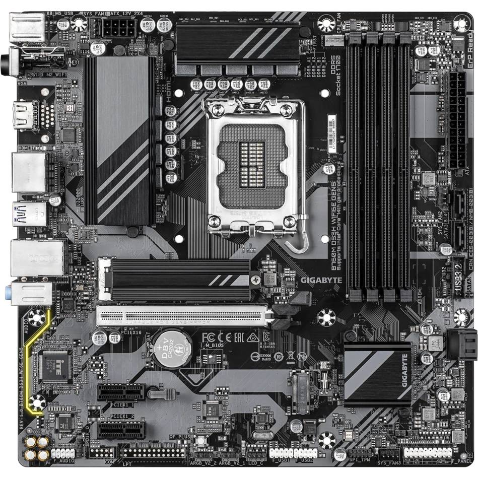 Материнская плата Gigabyte B760M DS3H WF6E GEN5, LGA1700, (HDMI, 2xDP), 4xDDR V, mATX