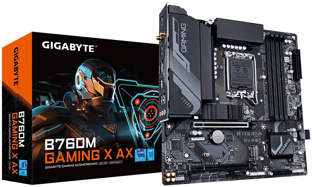 Материнская плата Gigabyte B760M GAMING X AX, LGA1700, (HDMI, DP), 4xDDR V, mATX