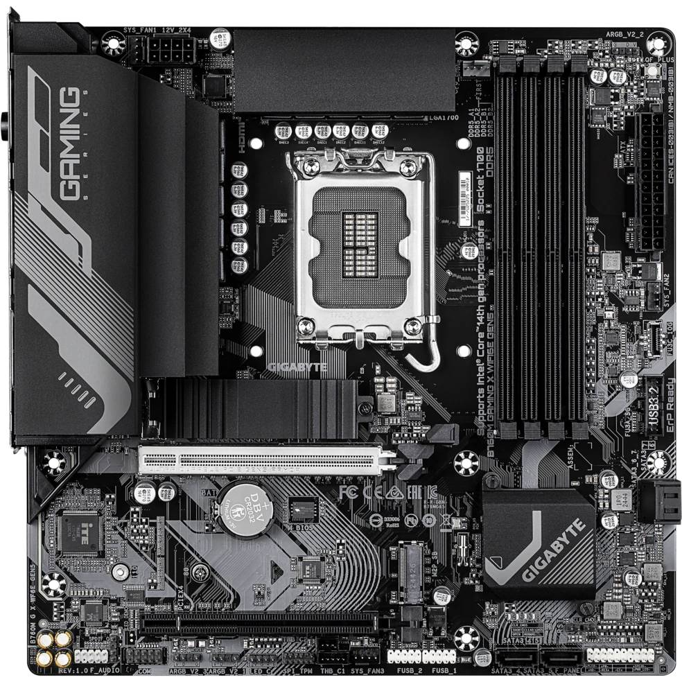 Материнская плата Gigabyte B760M GAMING X WF6E GEN5, LGA1700, (HDMI, DP), 4xDDR V, mATX