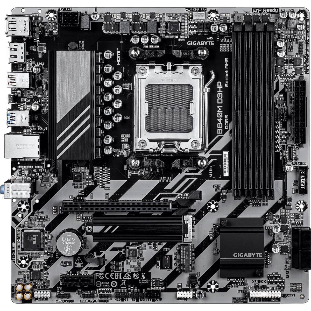 Материнская плата Gigabyte B840M D3HP, AM5, (HDMI, 2xDP), 4xDDR V, mATX
