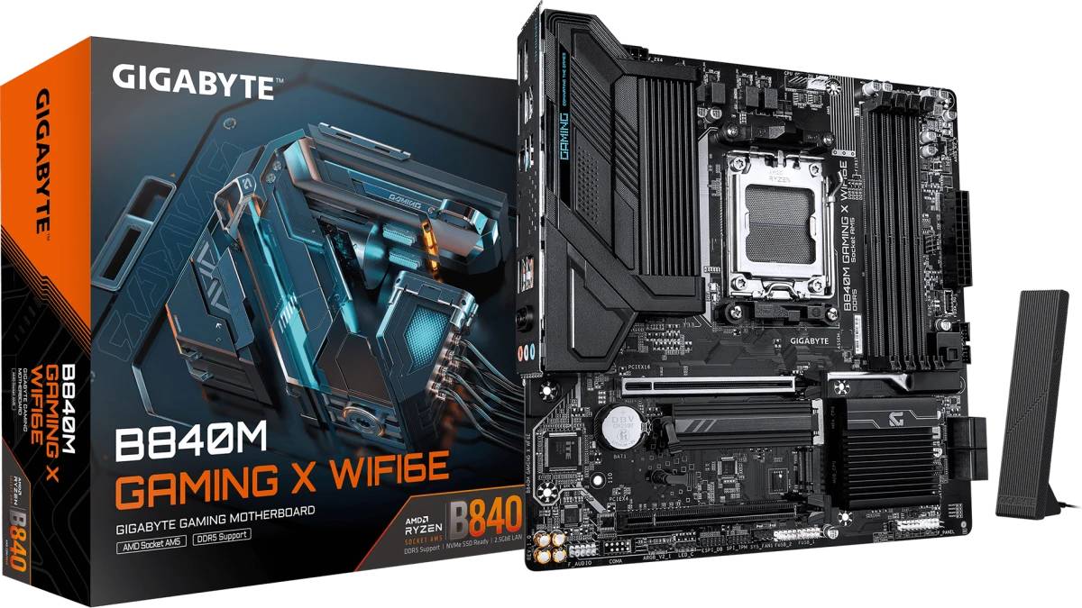 Материнская плата Gigabyte B840M GAMING X WIFI6E, AM5, (HDMI, 2xDP), 4xDDR V, mATX