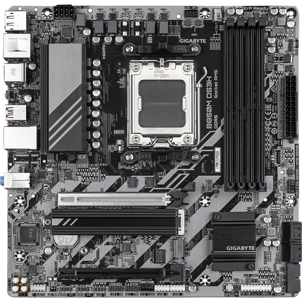 Материнская плата Gigabyte B850M DS3H rev.1.2, AM5, (HDMI, DP), 4xDDR V, mATX