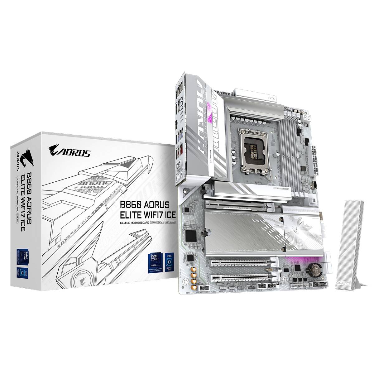 Материнская плата Gigabyte B860 AORUS ELITE WIFI7 ICE, LGA1851, (HDMI, DP), 4xDDR V, ATX