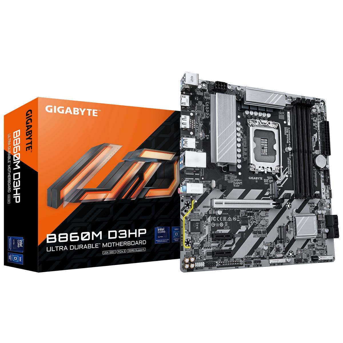 Материнская плата Gigabyte B860M D3HP, LGA1851, (HDMI, DP), 4xDDR V, mATX