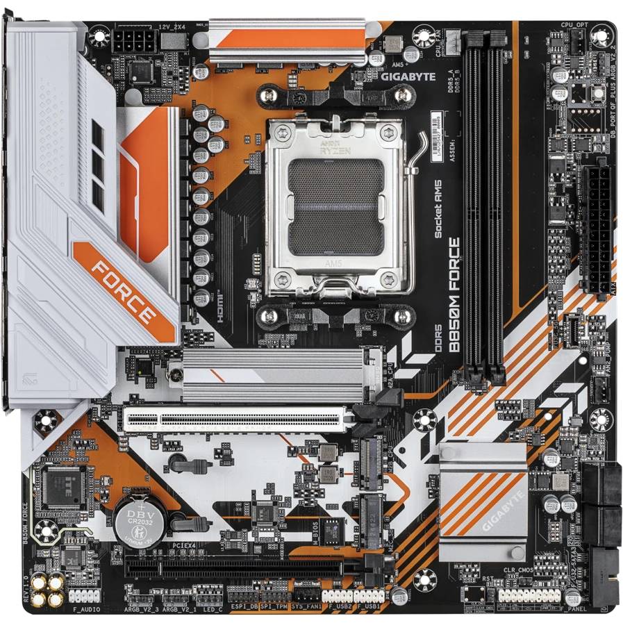 Материнская плата Gigabyte B850M FORCE, AM5, (HDMI, DP), 2xDDR V, mATX