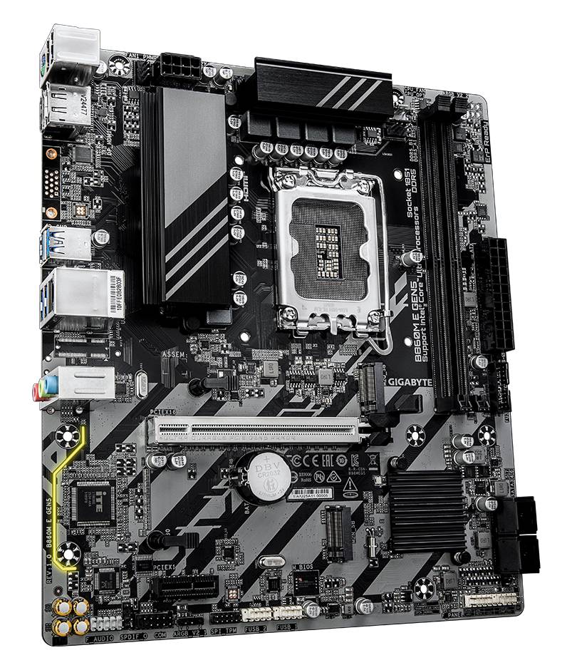 Материнская плата Gigabyte B860M E GEN5, LGA1851, (HDMI, DP), 2xDDR V, mATX