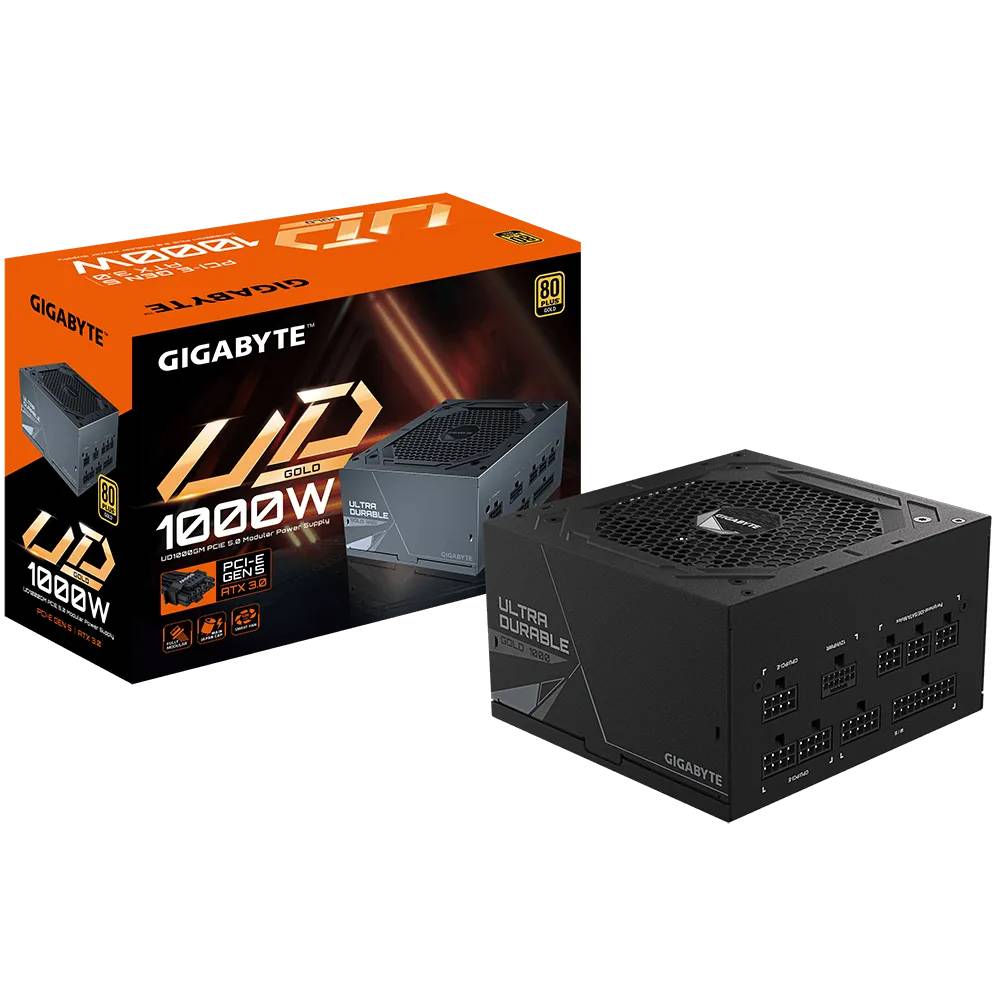 Блок питания 1000Вт, Gigabyte GP-UD1000GM PG5 V2, 80 Plus Gold, APFC, ATX