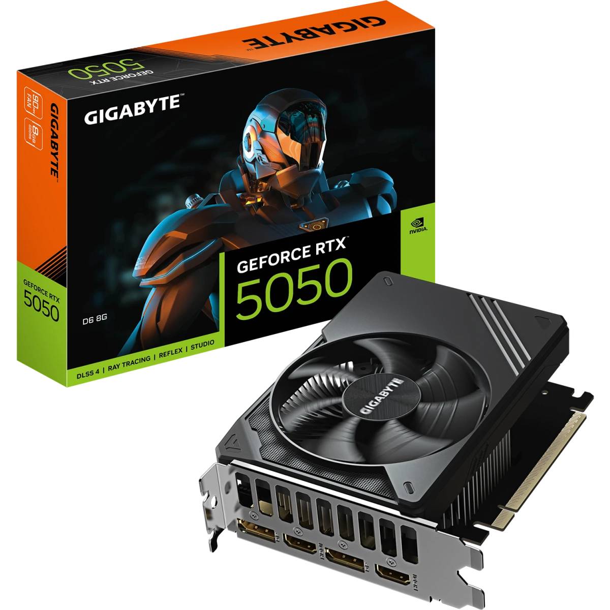 Видеокарта GeForce RTX 5050, 8Gb GDDR6 128bit, Gigabyte RTX 5050 D6 GV-N5050D6-8GD, RTL