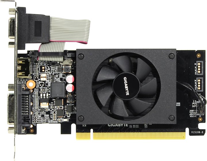 Видеокарта GeForce GT 710, 2Gb DDR3 64bit, Gigabyte GV-N710D3-2GL, RTL