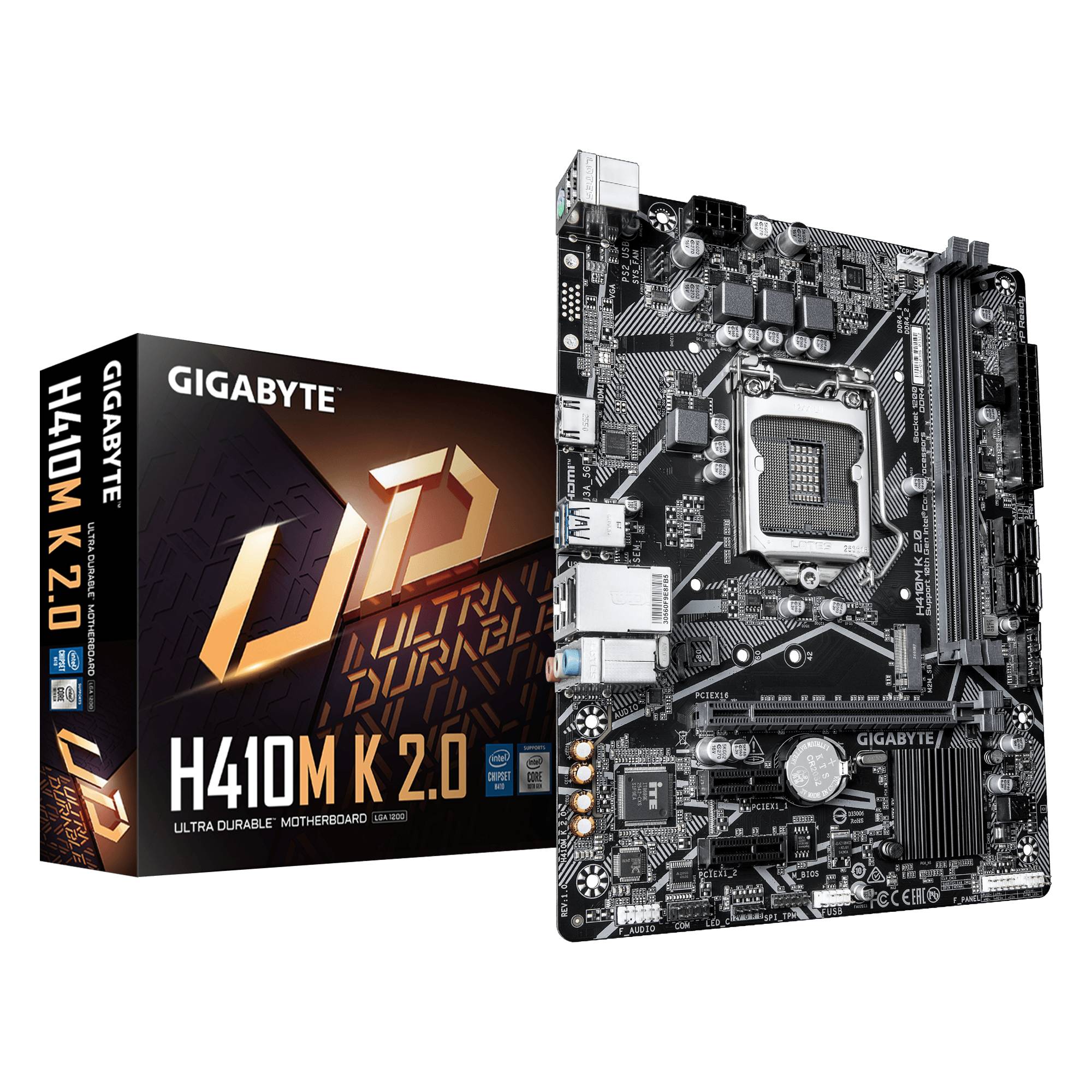 Материнская плата Gigabyte H410M K 2.0, LGA1200, (HDMI), 2xDDR IV, mATX