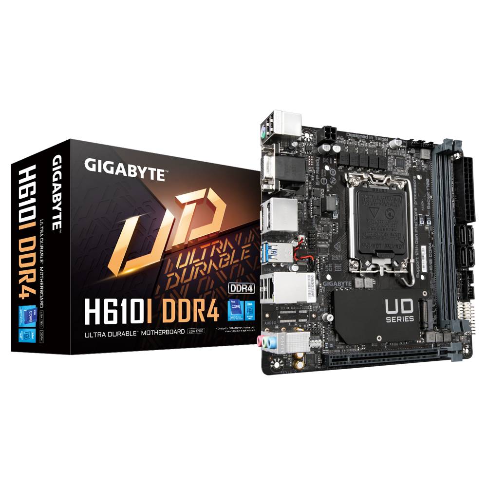 Материнская плата GigaByte H610I DDR4, LGA1700, (VGA, HDMI, 2xDP), 2xDDR IV, mini-ITX