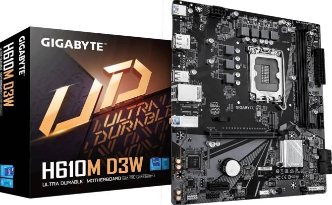 Материнская плата GigaByte H610M D3W, LGA1700, (HDMI, DP), 2xDDR V, mATX