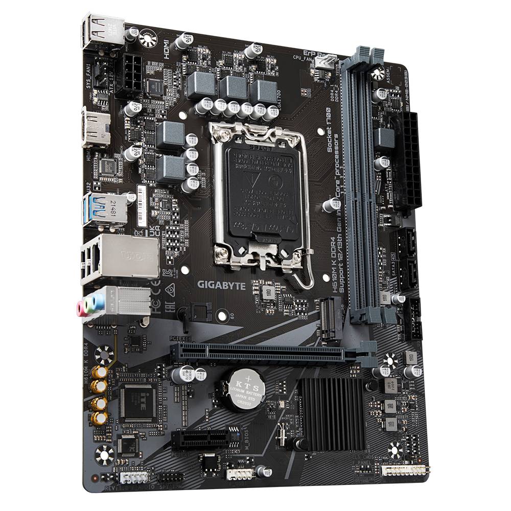 Материнская плата GigaByte H610M K DDR4, LGA1700, (HDMI), 2xDDR IV, mATX (ТОЛЬКО В СОСТАВЕ ПЭВМ)