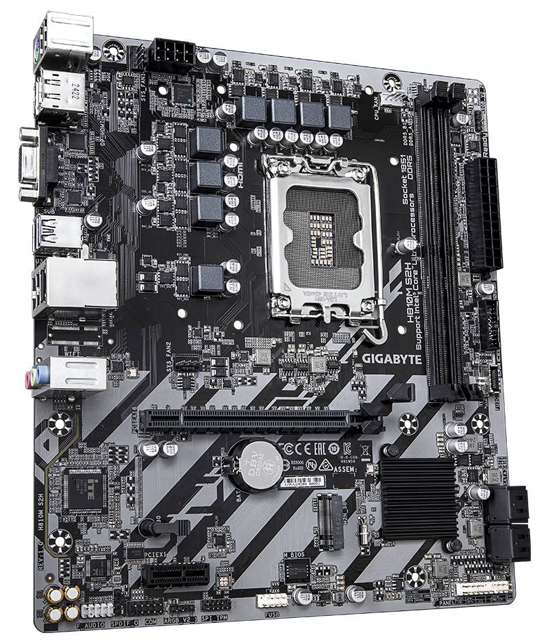 Материнская плата Gigabyte H810M S2H, LGA1851, (DP, HDMI, VGA), 2xDDR V, mATX