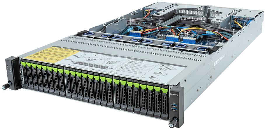 Серверная платформа GIGABYTE R283-Z96-AAE1 (6NR283Z96DR000AAE11) 2xSP5, 24xDDR V, 28x2.5"(SSD/HDD), 2000Вт, 2U