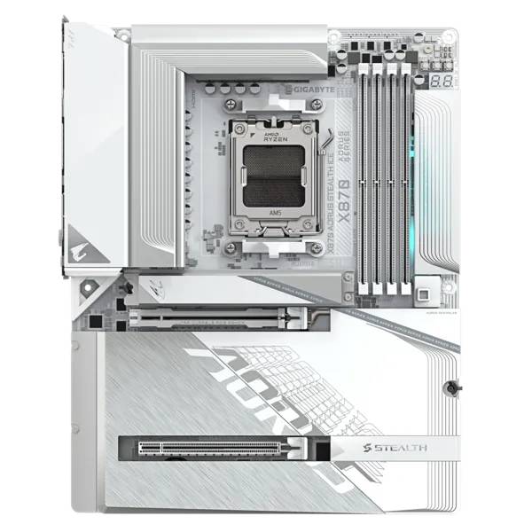 Материнская плата Gigabyte X870 AORUS STEALTH ICE, AM5, (HDMI), 4xDDR V, ATX
